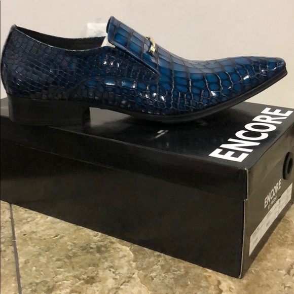 ENCORE, FIESSO Shoes Nwb Fiesso Encore Leather Blue Shoe Fi3244